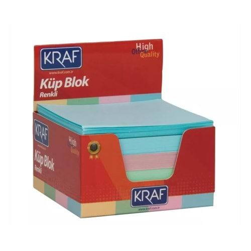 Küp Blok Not Kağıdı, 8 cm x 8 cm, Kod : 117G, Renkli