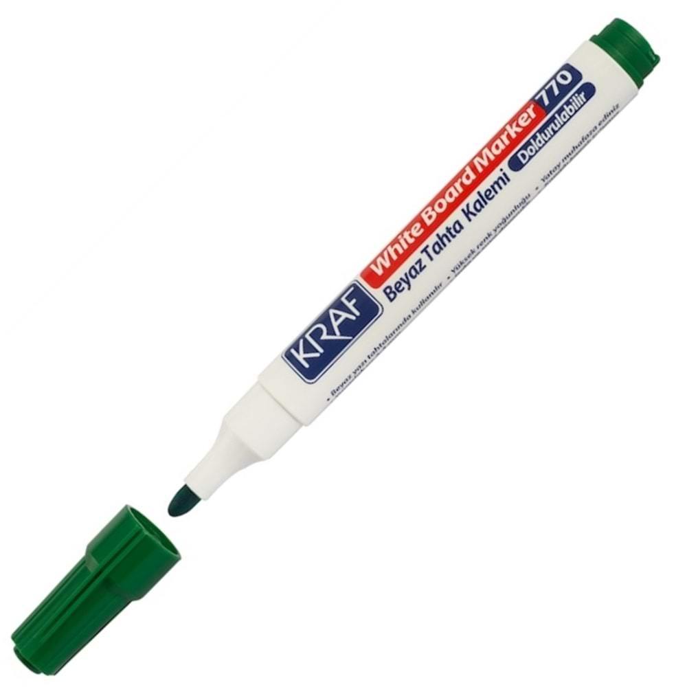 Beyaz Tahta Kalemi, Doldurulabilir Model, Kod : 770, Renk : Yeşil