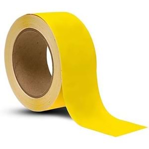 PVC Sarı Yer İşaretleme Bandı, 0.17 mm x 50 mm x 30 metre