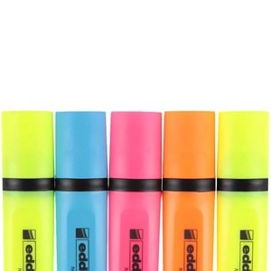 Fosforlu Kalem, Karışık Renk, Paket 5 Adet, Uç 1-5 mm, Paket İçerisi Pembe, Sarı, Turuncu, Koyu Pembe, Yeşil